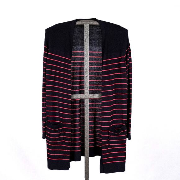 Talbots Cotton Cashmere Blend Blue Striped Cardigan Women's SMALL Casual Classic - Picture 1 of 7